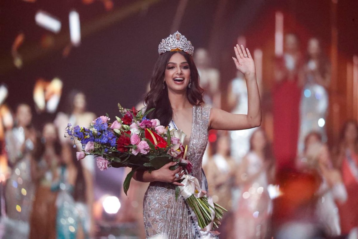 VarshaEGaikwad's tweet photo. Proud of you @HarnaazSandhu03 for being crowned Miss Universe. Wishing you have an enriching experience in the next one year in New York using your influence for good causes. Hoping your  background in public administration will help you stand out in the causes you espouse. https://t.co/ar6O4nuDZb