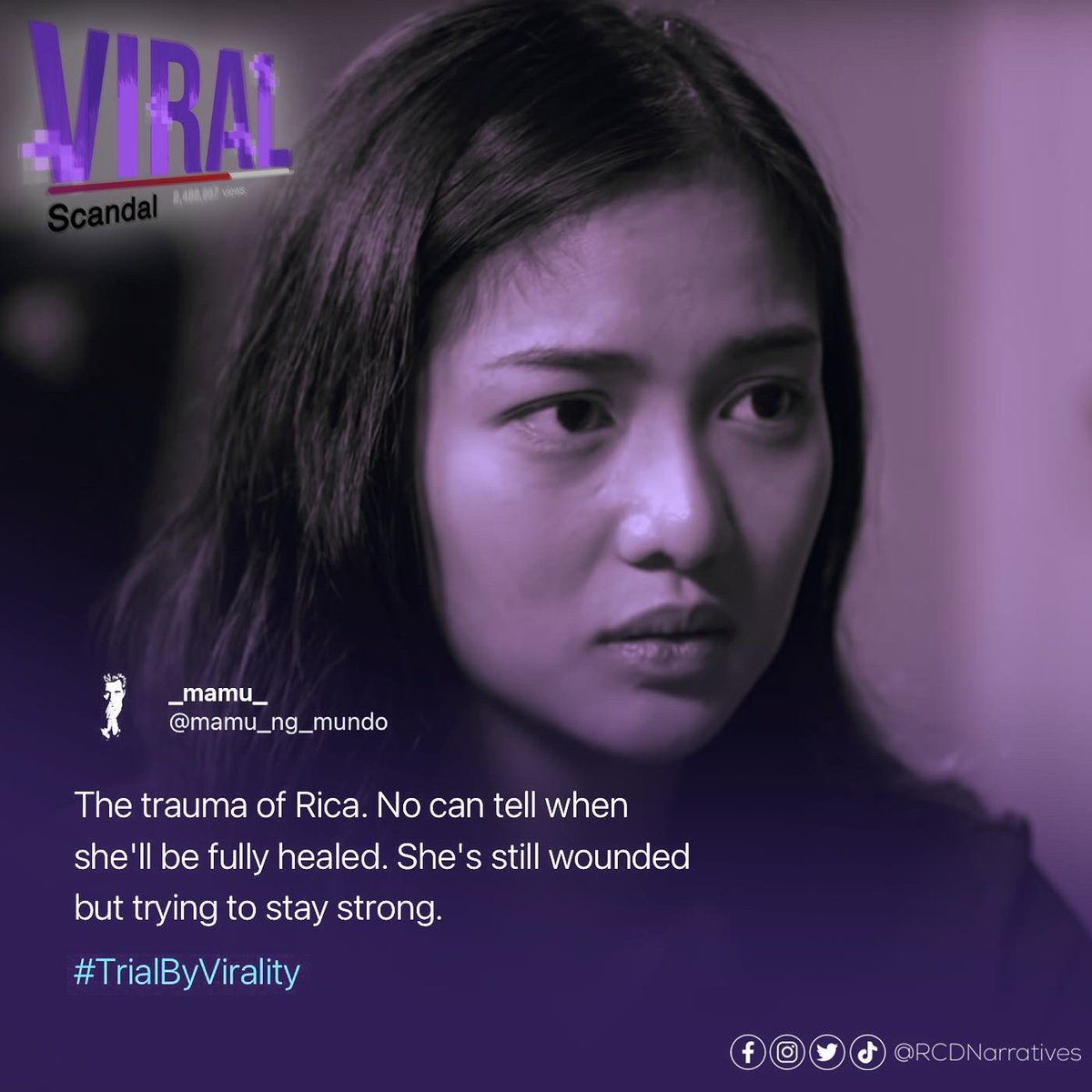 RCDNarratives's tweet photo. Don’t miss #EffectOfScandal TONIGHT, 9:20PM sa Kapamilya Channel, Kapamilya Online Live, JeepneyTV, A2Z Channel 11 and TV5! 

#ViralScandal is also available on iWantTFC, TFC and aweTV Iflix!💜 https://t.co/HFUzSDPSdd