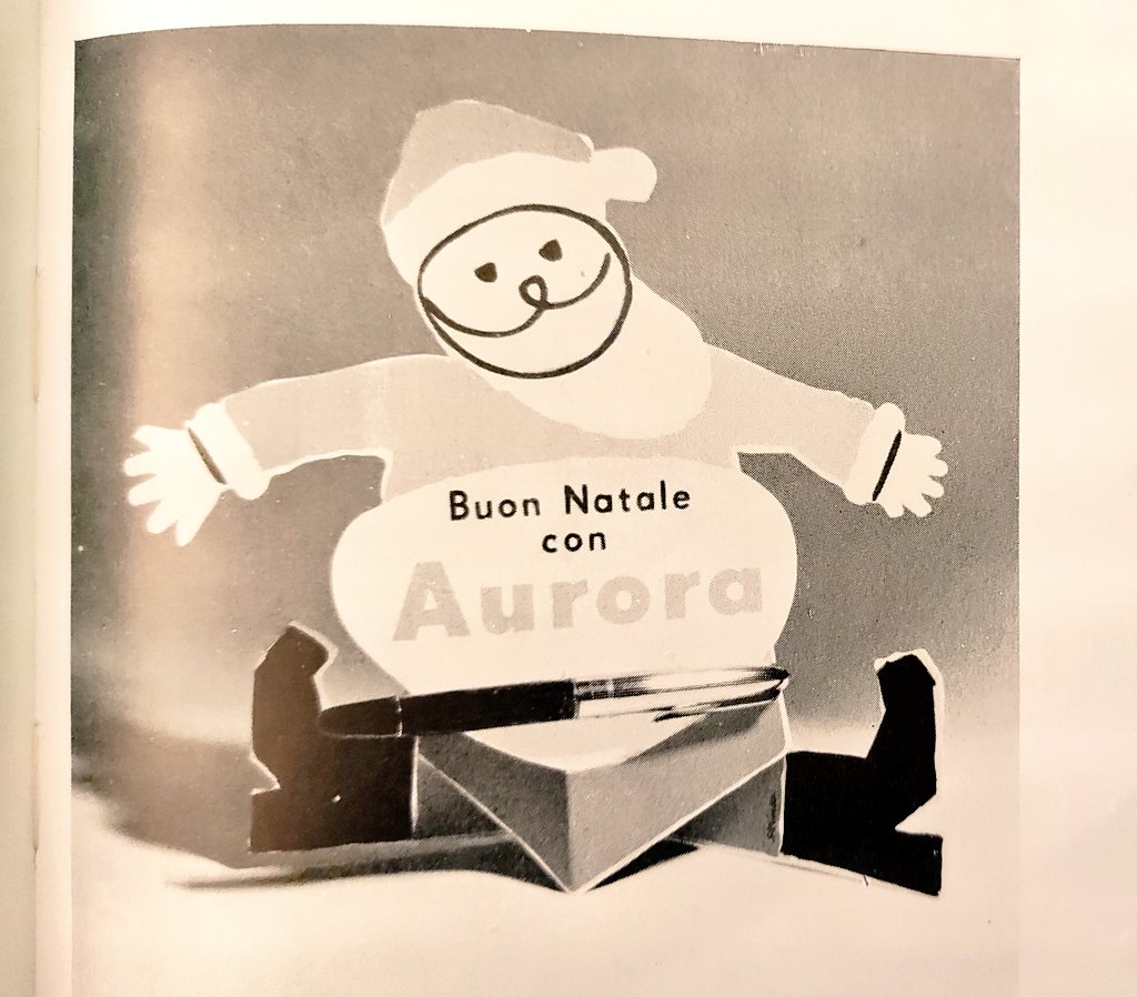 chiaralessi's tweet photo. Nel mio calendario dell'avvento oggi: un babbo natale che potevo fare io, se non fosse che l'ha fatto ALBE STEINER, creatore del logo coop, di quello Superga, grafico per Feltrinelli, e qui direttore artistico del marchio di penne Aurora. Anni '60

#13dicembre #cosedinatale 🎄🎁 https://t.co/HlFvrPCnq6
