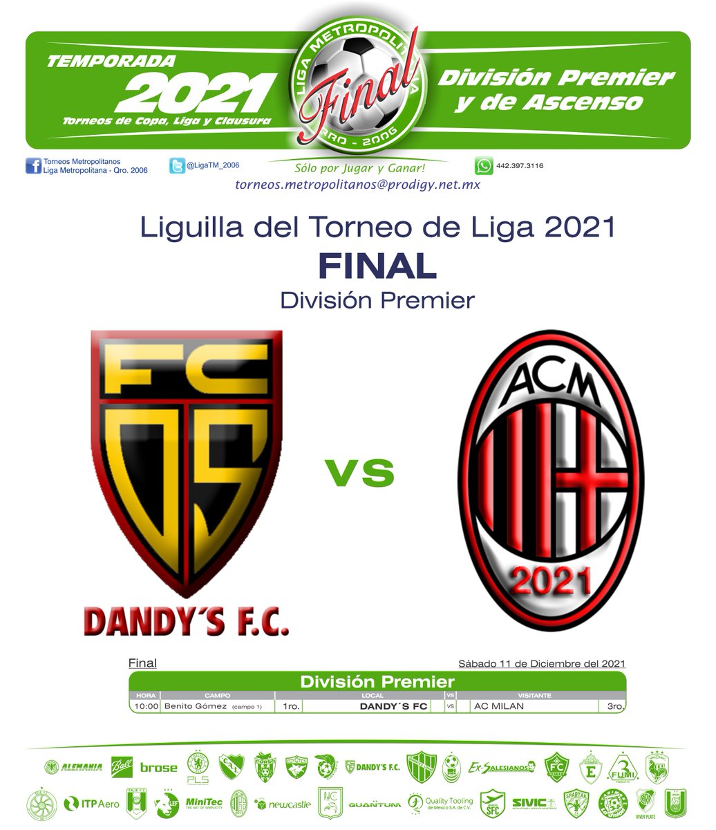 LigaTM_2006's tweet photo. Este sábado 18 de Diciembre son las Finales del Torneo de Liga - División Premier y  Ascenso en el campo 1 de Benito Gómez a las 10 y 12 hrs https://t.co/F1zbmXTPkH