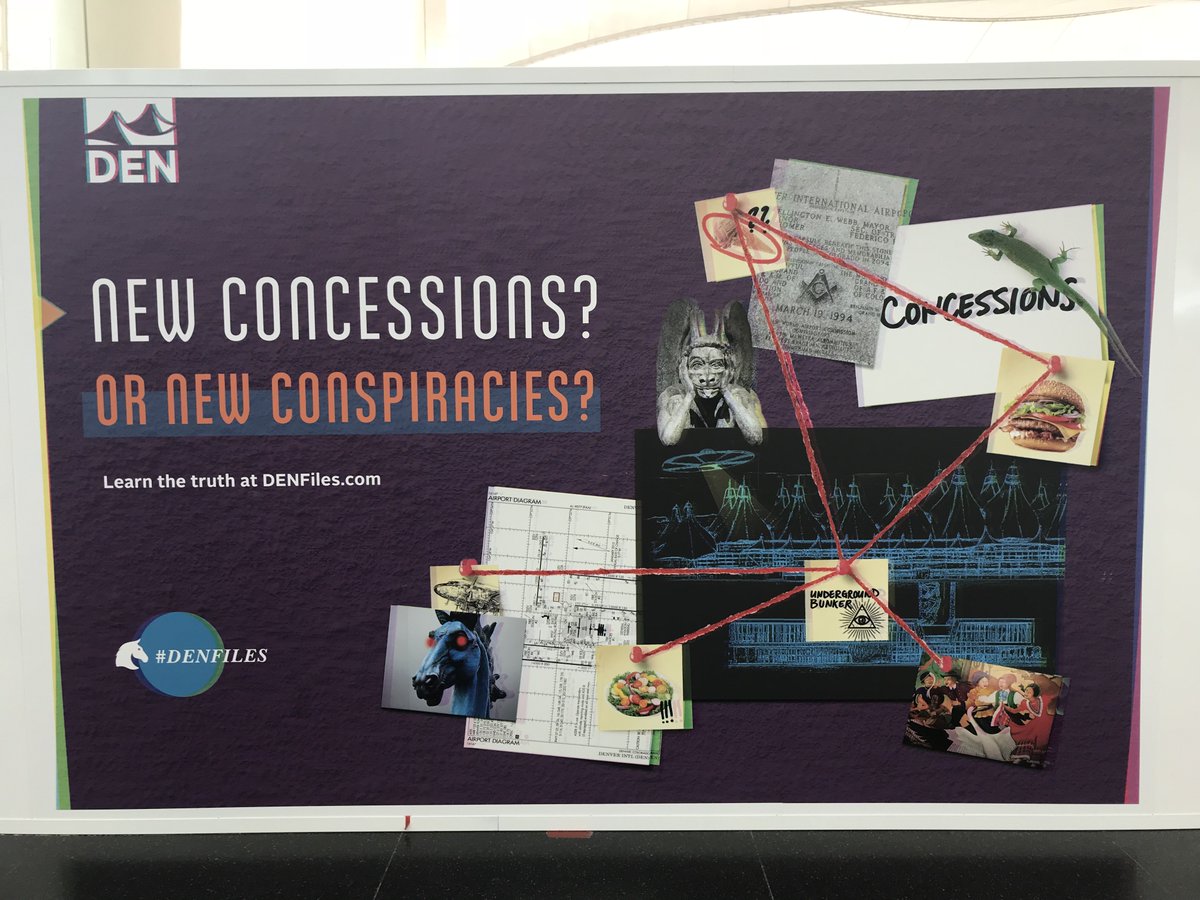 DanielAlanJonez's tweet photo. #Denver #Airport #Conspiracy signs part 3 #DenFiles
"New concessions? Or new conspiracies?"
#DenverAirport #Conspiracies #Alien #UFO #UAP #UFOtwitter https://t.co/2jwesgFT76
