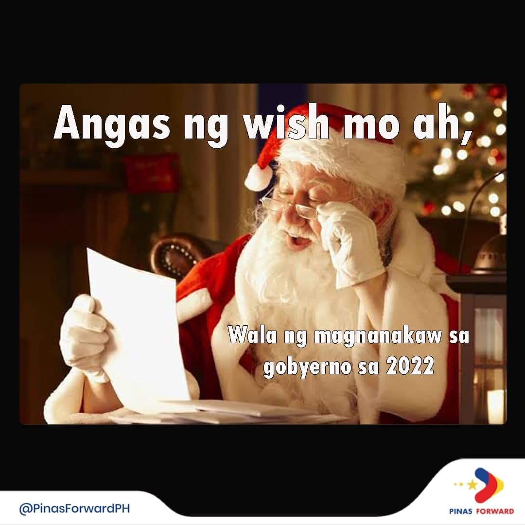 PinasForwardPH's tweet photo. TARAY! GINAWANG GENIE SI SANTA 🎅 

Paki-ayos po ang #christmas wish, mga marz at bro! Huwag i-asa lahat kay #Santa 🎁 🎄 Pili-pili rin nang maayos kasi #PagMayTime! https://t.co/1gG45QzlXy