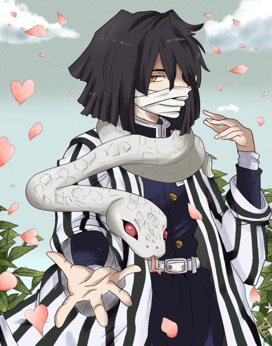 WitchuMomo's tweet photo. I forgot to share it on here but my part for the #CollabKimetsu
Snakey boy 🐍 Honestly I am proud and had fun 🥰
#KimetsuNoYaiba #DemonSlayer #Fanart #ObanaiIguro https://t.co/7JnTJRDftJ