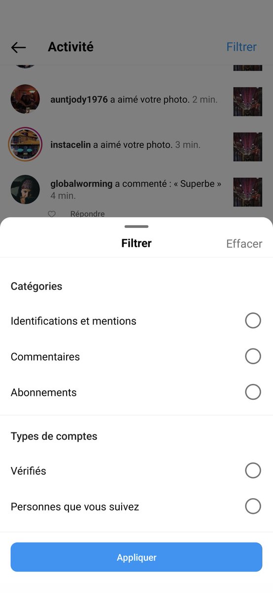 Instagram MAJ 💡🆕
Bonne nouvelle, comme sur #TikTok, on a enfin la possibilité de trier les notifications sur #instagram ! 🎉
Chose qui va faciliter la vie de plus d'un 😜🤓
#socialmedia #communitymanager #CM #socialmediatips #SocialMediaManagement