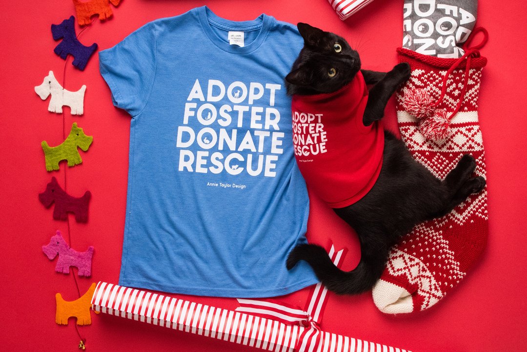 Ataylordesign's tweet photo. There is something so incredibly special about a rescued pet.  I can’t imagine my life without ours 🐶🐶🐶

Less than 3 weeks left to get one of my Adopt Donate Rescue Foster T-shirts!  25% of sales goes to the Animal Welfare Society of West Kennebunk 🐾 https://t.co/aLdDggPocM