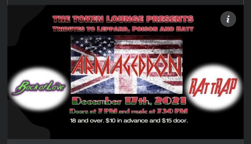 Armageddonrocks's tweet photo. Christmas Extravaganza at the Token. Get you tickets now for December 17th. Only 10 bucks in advance. https://t.co/b0SbPMIw0I https://t.co/yoWvx6aotS