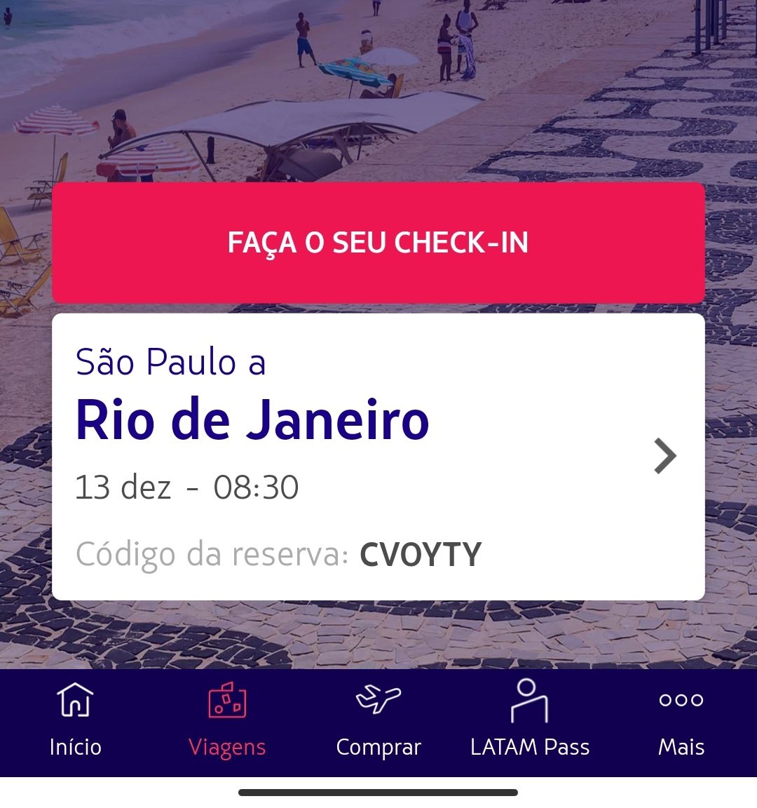 Sakagushi's tweet photo. @LATAM_BRA @oficial_Anac Se reconhece o localizador no app, pq não deixa concluir a reserva? https://t.co/KyUIjmo9nq