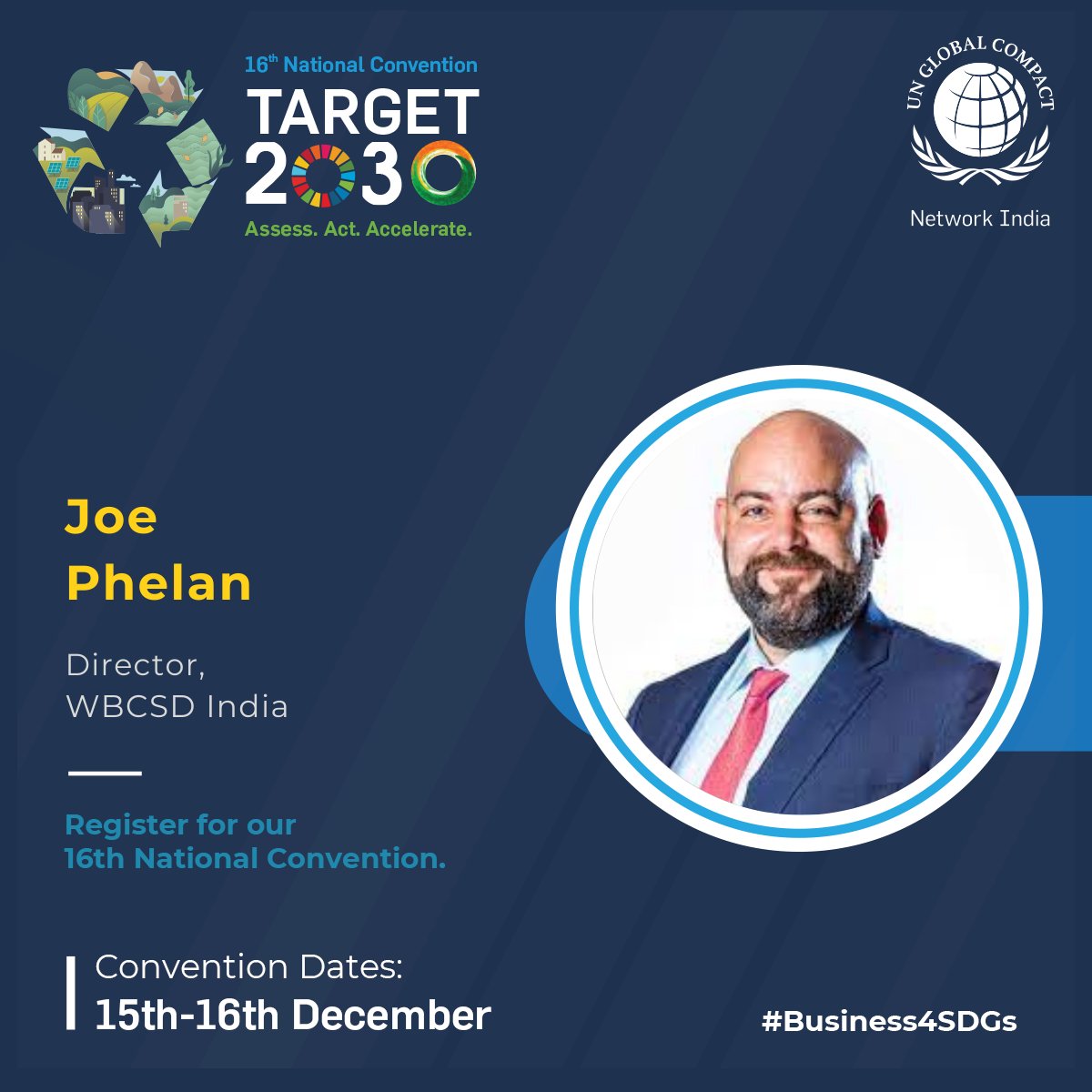 GCNIndia's tweet photo. @Joe_P_Phelan, @lovneeshchanana &amp; @vnigamsinha will discuss 'Driving Net Zero Acceleration, 
Scaling Renewables, Responsible 
production, consumption, and circular 
economy' at #UNGCNI16NC

Registration : https://t.co/RU1UgmtAKs

#Business4SDGs #UnitingBusiness https://t.co/51rEKHxW89