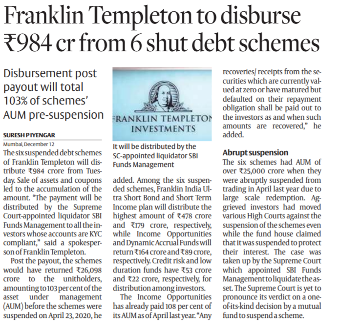 yviren's tweet photo. @narendramodi @PMOIndia @nsitharaman @nsitharamanoffc @FinMinIndia in #franklintempleton investors will get 103% of their investment in very short time but we 5600 Cr 13K #NselScam victims received only 7% after 100 Months please ask @dir_ed to disburse all attached assets to us https://t.co/0i0x01b9q0