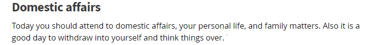 got anxious and checked my horoscope, and it literally just says to stay home and fuck my husband