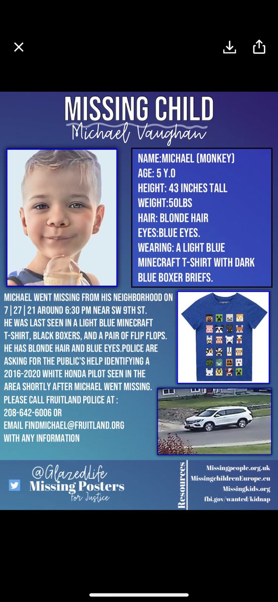 SugarMurder's tweet photo. #tweettagrepeat #MissingChild
#MissingChildDirectory #missingkids
Michael โMonkeyโ Vaughan needs to be home with his family who misses him terribly!
If you know ANYTHING, please tell someone!! Heโs just a little guy who needs his mom๐
@missing_trucker @MissingKids @CrimeDoor https://t.co/KIk68ISsEn