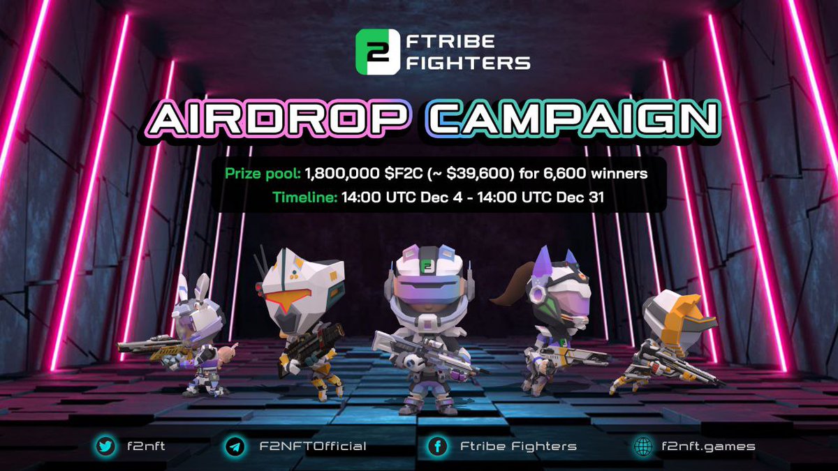Airdrop BlogSpot (@airdropblgspot) on Twitter photo π₯ Ftribe Fighters #Airdrop (F2C)
βοΈβοΈβοΈ 3/3 stars
π° Reward Pool: 1,800,000 F2C ($39,600)
π₯ Referral: 10 extra entries
π Airdrop Link: wn.nr/gHgvzA
β’ Follow <a href="/f2nft/">Ftribe Fighters (F2 NFT)</a>
π About Ftribe Fighters (F2NFT): Visit β f2nft.games π₯ Ftribe Fighters #Airdrop (F2C)
βοΈβοΈβοΈ 3/3 stars
π° Reward Pool: 1,800,000 F2C ($39,600)
π₯ Referral: 10 extra entries
π Airdrop Link: wn.nr/gHgvzA
β’ Follow <a href="/f2nft/">Ftribe Fighters (F2 NFT)</a>
π About Ftribe Fighters (F2NFT): Visit β f2nft.games