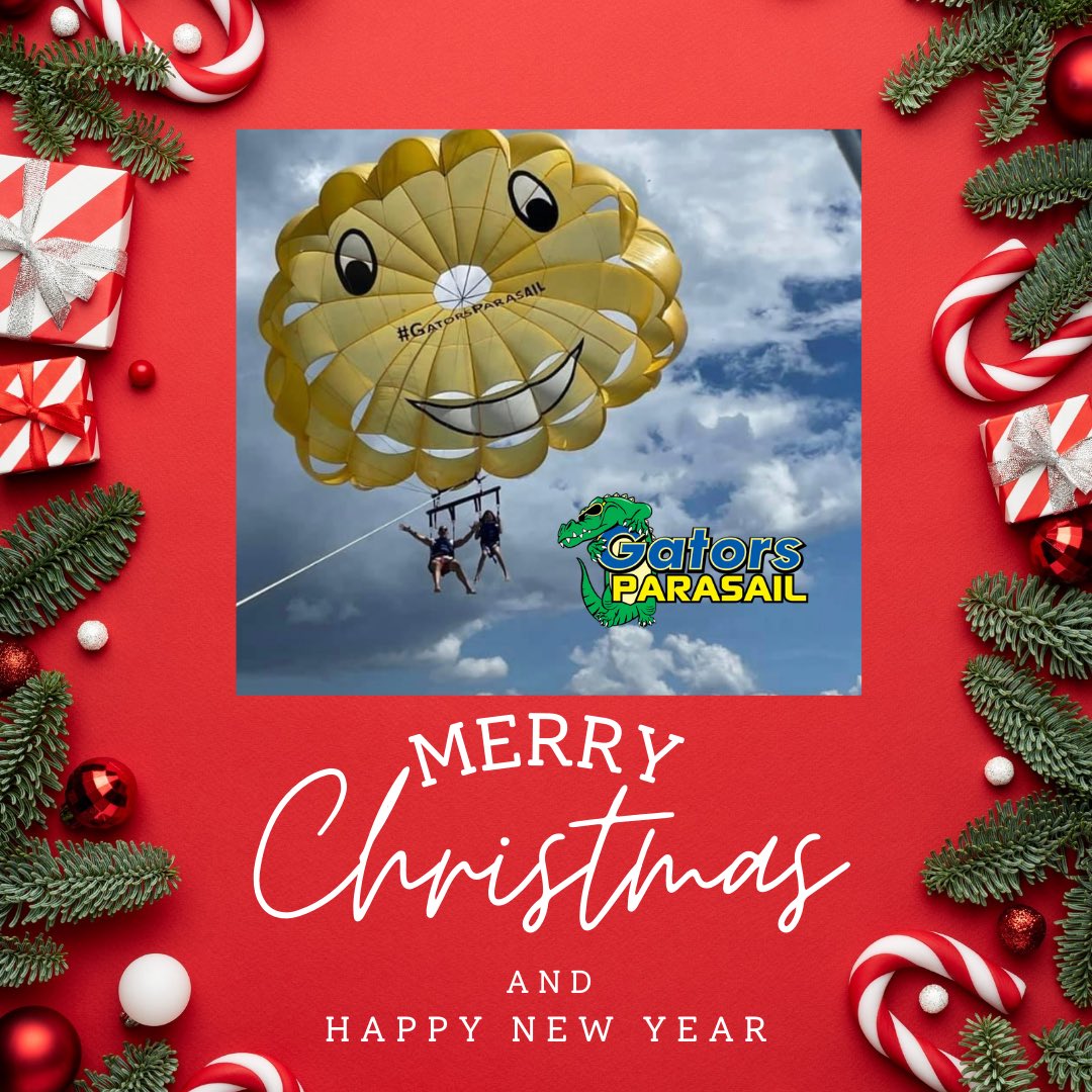 Parasailing into the Holidays with Gators Parasail at Johns Pass in Madeira Beach Florida 😃