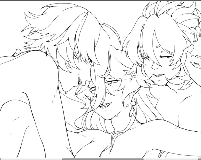 I don't want to think about painting this, I really don't want to screw up with this drawing. 😭😭😭 
