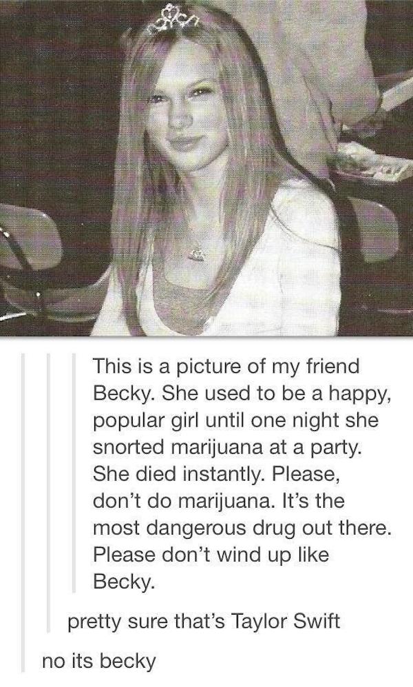 Happy birthday taylor swift! and rip becky 