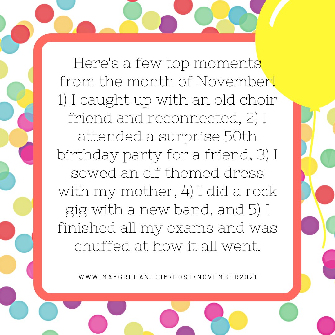 MayGrehan's tweet photo. A really busy month full of parties, pets and playing music. Read more for an in-depth breakdown of November!

https://t.co/42x83avFfy

#blog #update #parties #pets #music #band #film #work #life #spirituality https://t.co/H2N14aLFwl
