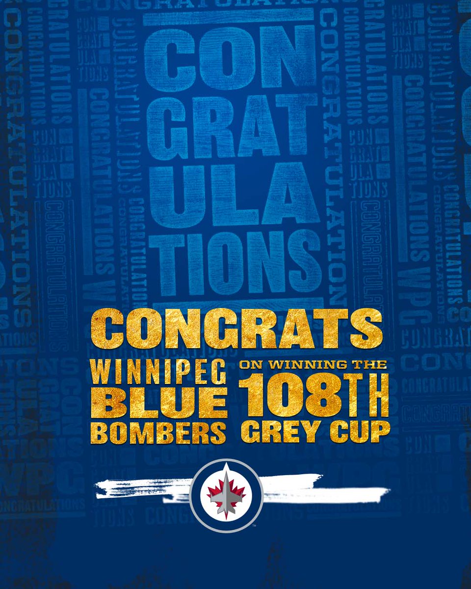 BACK-TO-BACK!! What a game!!

Congratulations to the <a href="/Wpg_BlueBombers/">Winnipeg Blue Bombers</a> on winning the 108th Grey Cup!!  

#ForTheW #DefendTheCup