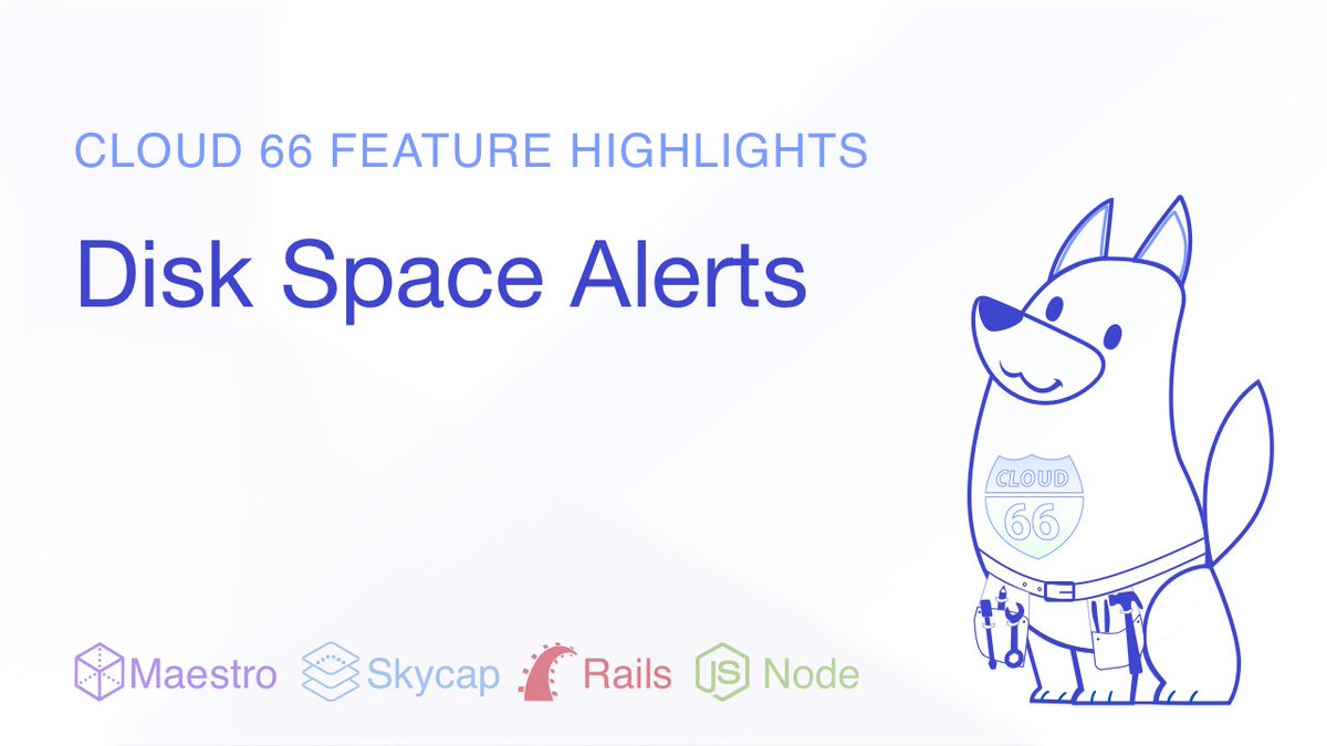 cloud66's tweet photo. 🔔 Feature Highlight: Disk Space Alerts https://t.co/f4aAX9VSE0         
#DiskSpaceAlerts #Cloud66Features #Notifications https://t.co/SlNm3n3q9b