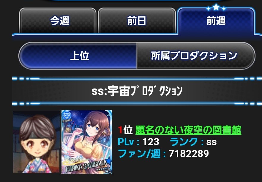 westerliesn's tweet image. 10thアニバアイプロ終了週に「題名のない夜空の図書館」はSSプロダクションPRA優勝を果たしました！
アイプロでの高順位に続いてプロメンの皆様本当にありがとうございました！！