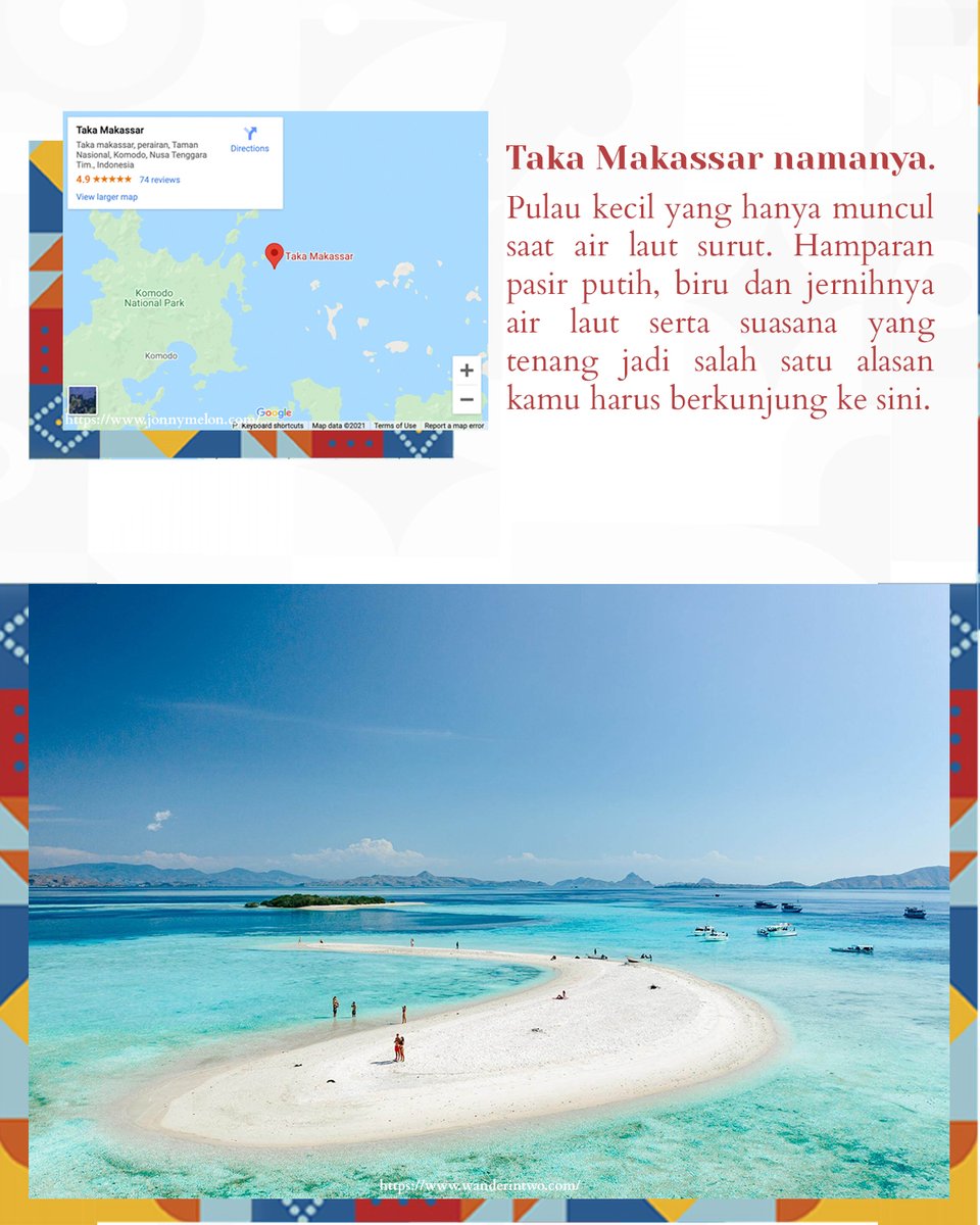 bpolbf's tweet photo. Jalan-jalan ke pantai atau pulau sih udah biasa tapi udah pernah belum berkunjung ke pulau yang hanya muncul saat air laut surut? 

Kenalin nih, Taka Makassar, pulau timbul yang masih berada dalam Kawasan Taman Nasional Komodo yang perlu jadi salah satu bucket list liburan kamu. https://t.co/e580KkOBAD