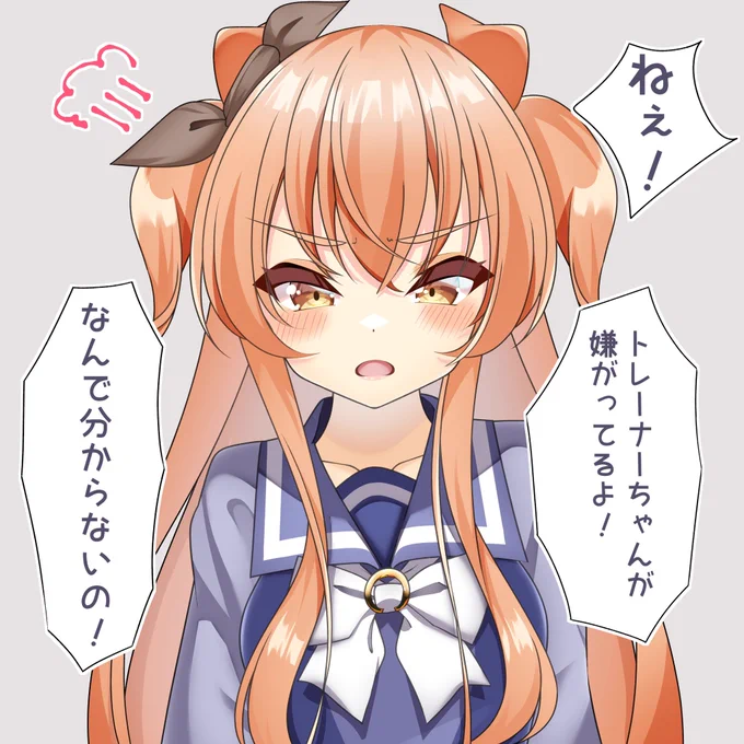 #ウマ娘 

トレーナーちゃんのために怒るマヤちゃん😠 