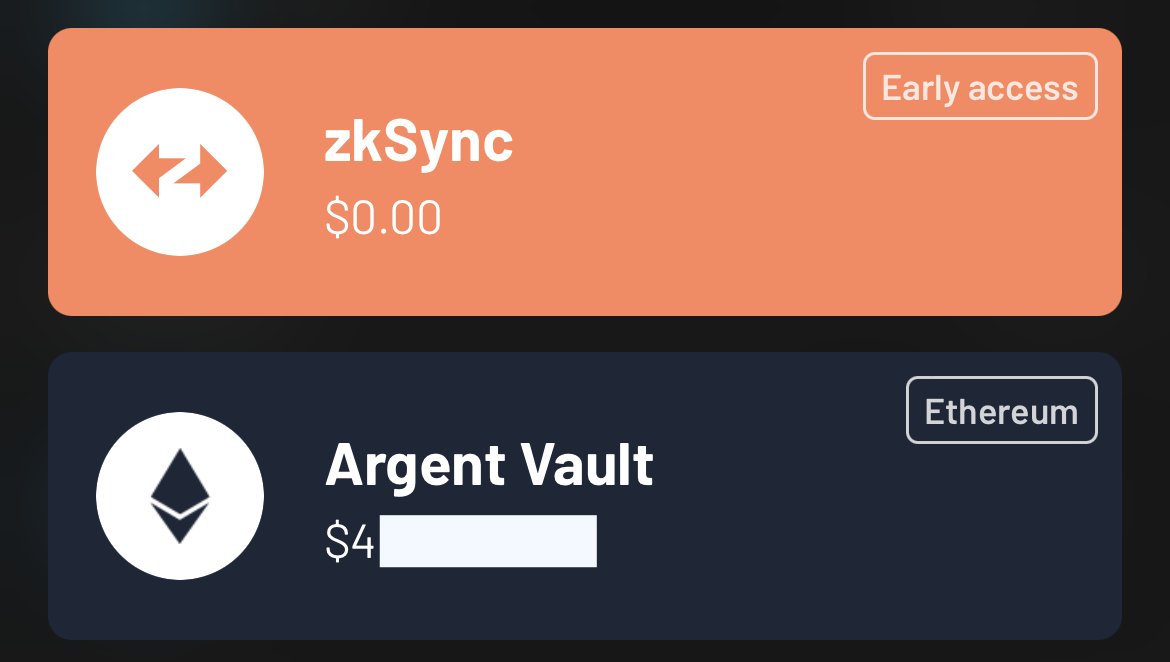 ProofofRelease's tweet photo. @argentHQ wallet just released major upgrade to support @zksync network and some 3rd party DeFi protocols including @LidoFinance , @iearnfinance , @groprotocol . Available on iOS App Store. https://t.co/41pzRMvKNl
