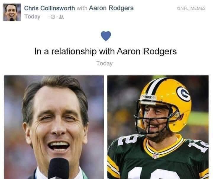 Jowens901's tweet photo. @NFL @NBC Yes, everyone can tell how great your announcers think Aaron Rodgers is. #CHIvsGB #Aaron Rodgers #Collinsworth #NFL #SNF https://t.co/9tyv4uQzh1