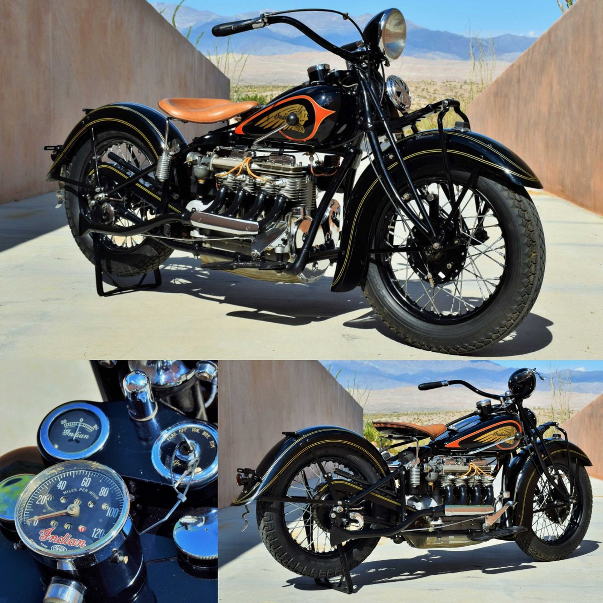 LVGarage702's tweet photo. 1935 INDIAN 435 FOUR CYLINDER MAGNETO    #MecumGallery #Mecum #MecumAuctions #WhereTheCarsAre #classiccar #classiccars #luxury #elegance #drivetastefully #oldtimer #cars #carvintage https://t.co/1ozXQ08oeu
