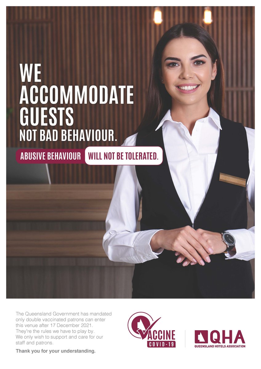 Have you downloaded your venue vaccination posters yet? Available now at qha.org.au/vaccination-po… #qha #qldhotels #queensland
