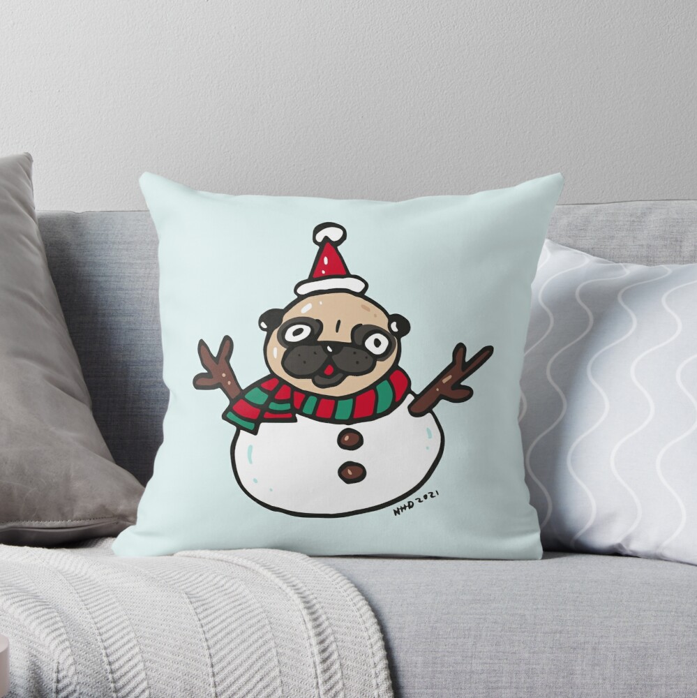 nokhookdesign's tweet photo. Cute pug snow man, Get my art printed on awesome products. Support me at Redbubble #RBandME:  https://t.co/rtP8BoEYtk #findyourthing #redbubble #snowman #pug https://t.co/YpEpJdbmVf