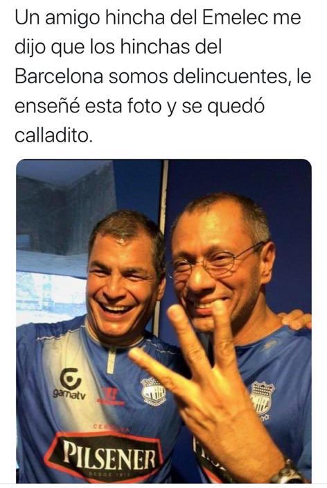 TheCrew96655874's tweet photo. Mameluco Correa deja de financiar al Emelec con dinero público y éste empieza a perder todas las copas que se llevaba durante #LaDécadaSaqueada.
Por cierto para cuándo paga Neme las Megadeudas con el Banco del Pacífico? https://t.co/3orBNb91r3