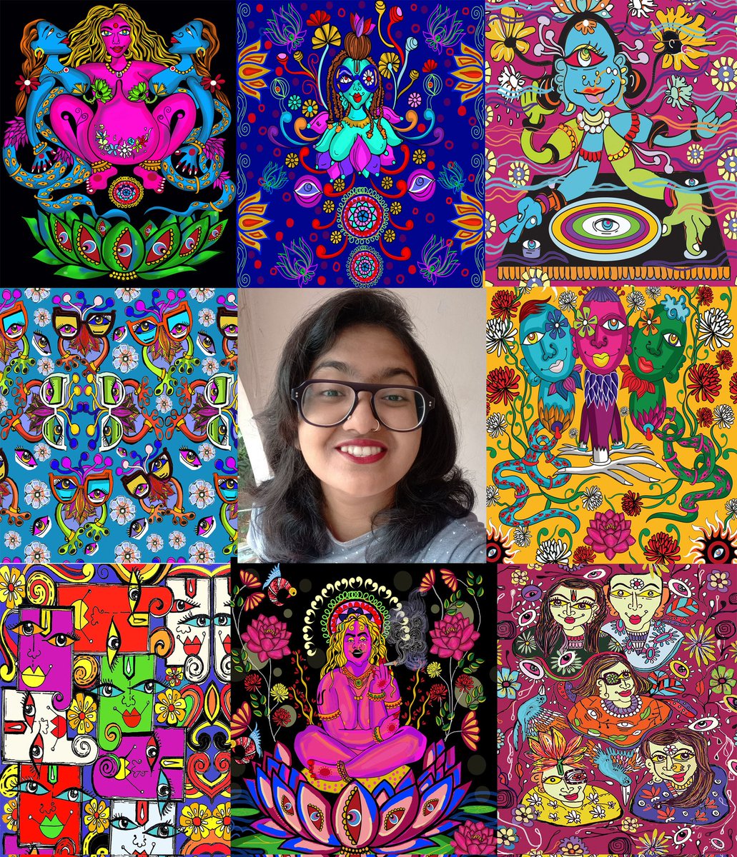 ArchanaMurali8's tweet image. Here it goes #artvsartist2021 #
All my journey of art  and Fashion portrayed in one frame with different characters.
The NFT journey is taking me to places to artists and even more...
I cant stop &quot;TRIPPING&quot; with my art.
#NFTCommunity #nftart #NFTartist #NFT #nftmalayali