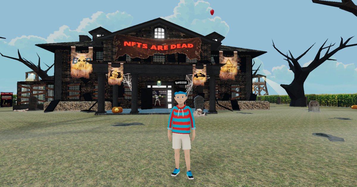 0xteleport's tweet photo. #MetaverseDiscovery
NFTs ARE DEAD (Halloween Party)
by @LastSliceCo
in @decentraland
tp https://t.co/iHcPycU1fS
#Metaverse https://t.co/BYiXdCJ2Le