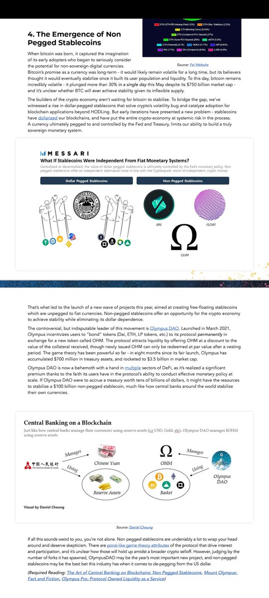 "<a href="/OlympusDAO/">OlympusDAO |Smart, Money|</a> may be the year’s most important new project, and non-pegged stablecoins may be the best bet this industry has when it comes to de-pegging from the US dollar."

Thanks for the kind words <a href="/MessariCrypto/">Messari</a>

messari.io/pdf/messari-re…