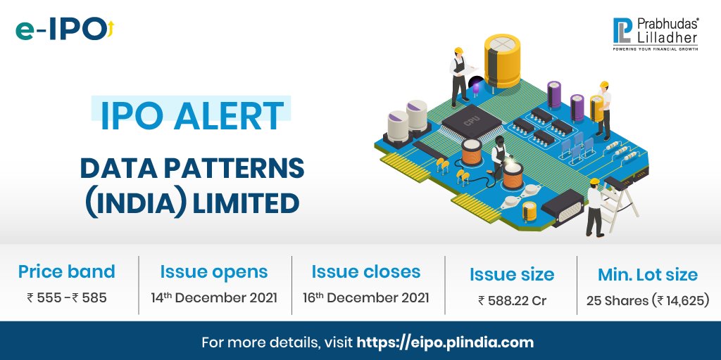 PLIndiaOnline's tweet photo. Data Patterns (India) Limited is among the few vertically integrated defence and aerospace electronics solutions provider catering to the indigenously developed defence products industry. 
.
You can apply for the IPO: https://t.co/v1IIFht3A1
 . 
#PLTechnical #PLResearch #IPO https://t.co/hWPPyTIWgI