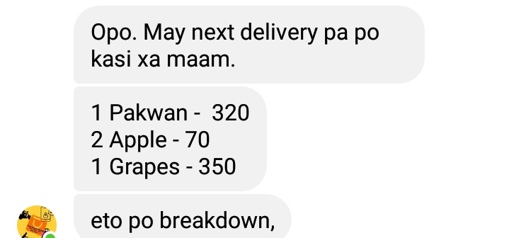 Bnnababes's tweet photo. Hala gagi. What can you say sa prices? Nahilo ako kasi kakabili lang namin ng pakwan sa halagang 70 pesos 🙈🙈

When delivery + errands gone wrong https://t.co/m1W81Nj3dc