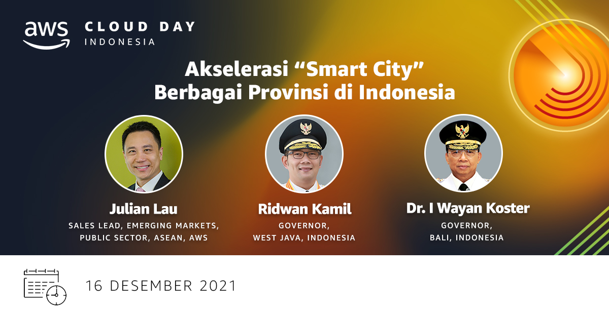 AWSCloudSEAsia's tweet image. Apa yang sudah dilakukan provisinsi Jawa Barat &amp;amp; Bali untuk mengakselerasi kota pintar mereka? Hadiri #AWSCloudDay #Indonesia. go.aws/3xa6ktQ
#AWSAdaUntukIndonesia