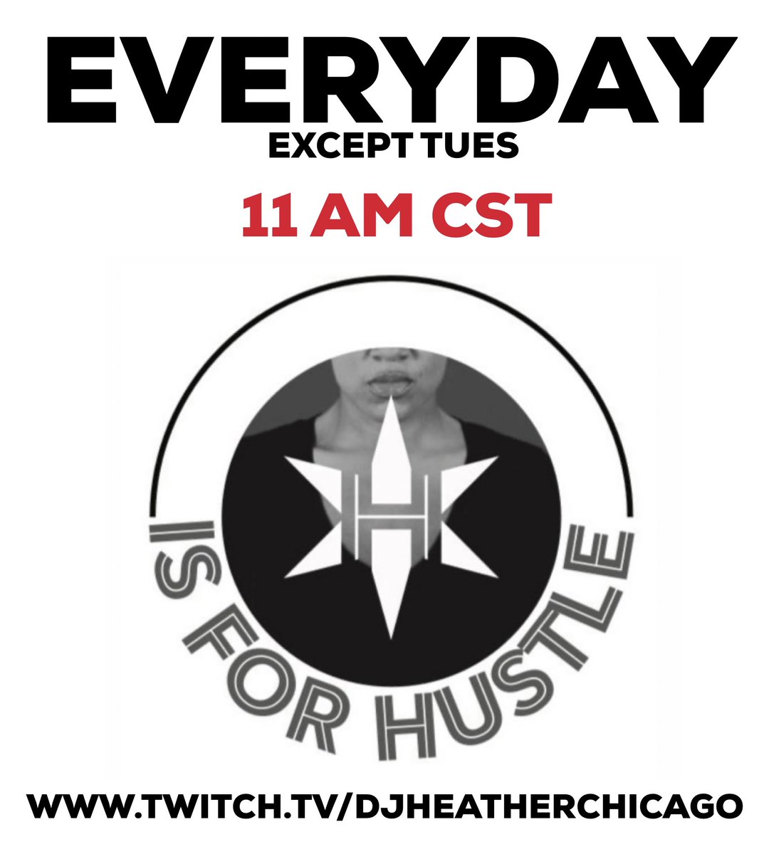 djheather's tweet photo. #ThisWeeksSchedule on @twitch #HIsForHustle  11am (ish) cst https://t.co/POyH3meW6I #JoinInTheChat 📱💻👀📡🗣🖤 https://t.co/uTCG1lTRya