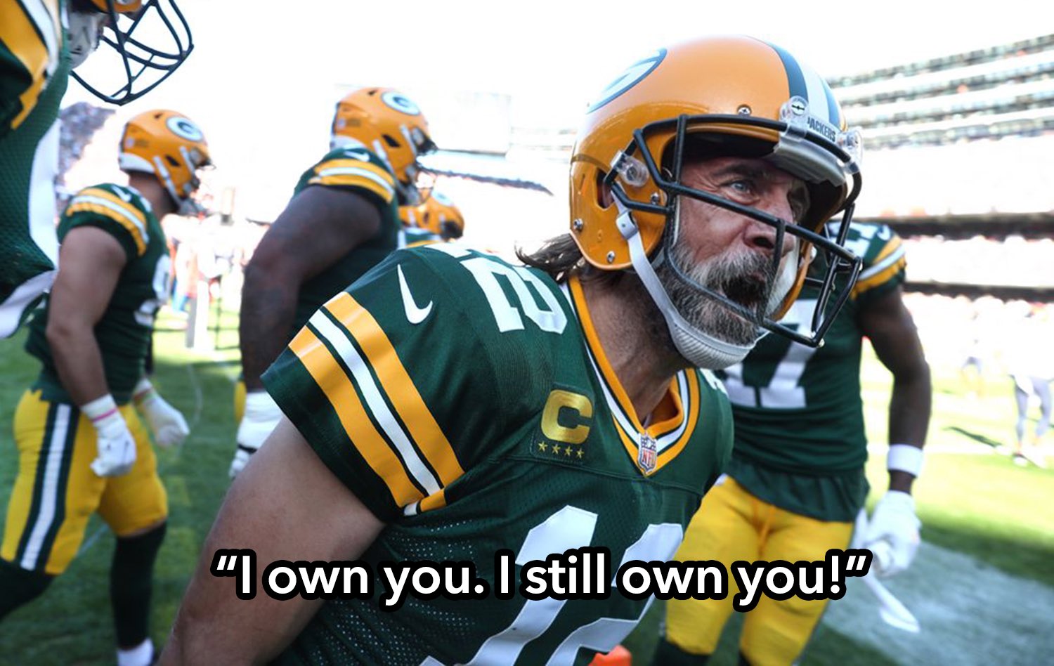 NFL Memes on Twitter "Aaron Rodgers in 2047 after beating the Bears