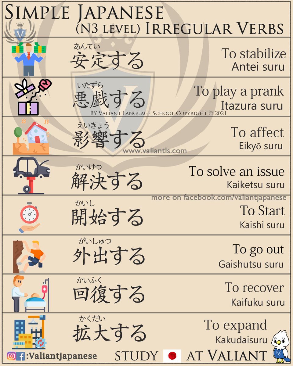 Irregular Verbs Let's start studying #Japanese ! We are a Japanese ...
