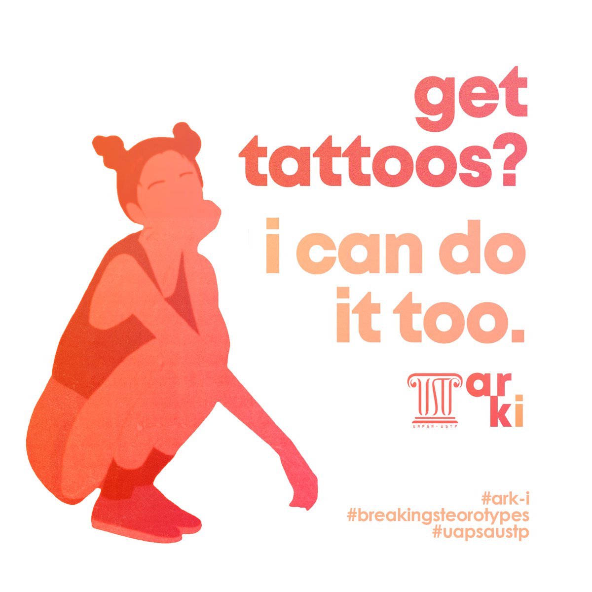 uapsaUSTP's tweet photo. Get tattoos? I can do it too.

What they can do, I can do it too.

#ARKi
#Ark-i
#BreakingStereotypes
#uapsaustp https://t.co/t6MrpQSbRd