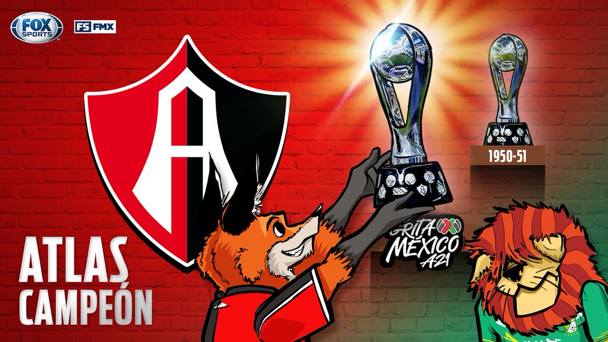 🏆 ¡TERMINÓ LA SEQUÍA DE 70 AÑOS SIN TÍTULO DE LIGA PARA EL ATLAS! 🏆 

Y el equipo de Diego Cocca es flamante campeón del Grita México A21 🗣️🇲🇽 

¡Hazaña rojinegra ❤️🖤 para coronarse como los nuevos monarcas 👑 del futbol mexicano! ⚽️ 

#CentralFOX