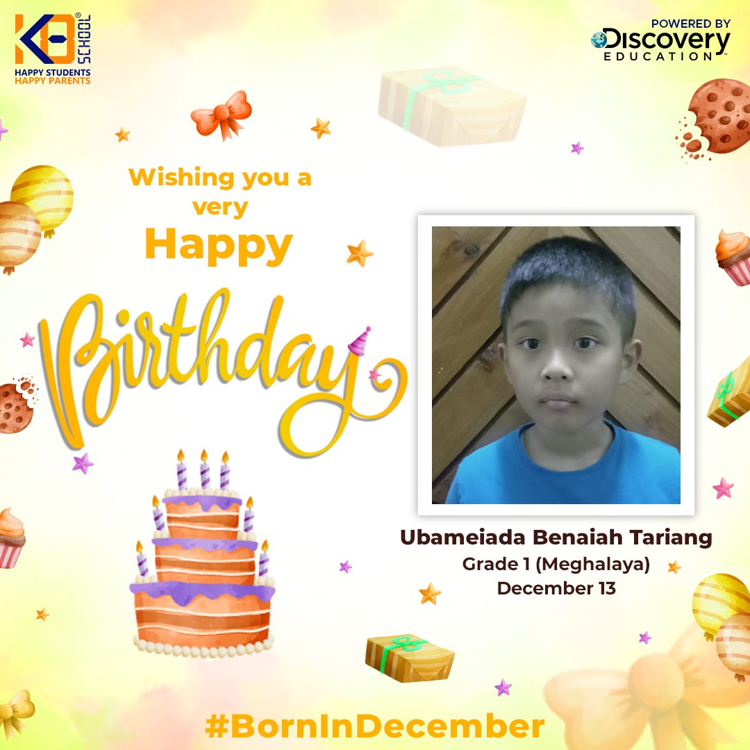 school_k8's tweet photo. K8 School wishes a Happy and Blessed Birthday to our dear December children. We are delighted to have you as a part of our school. May you succeed and fly high in all your endeavors.  

#happybirthday #parentslove #party #onlineschool #K8school #KreateWithK8 #KK8 #K8Schoolers https://t.co/hGjtZ55SM7