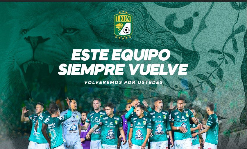clubleonfc's tweet photo. A esa afición que siempre apuesta la vida, que nos hace mejores cada día y que nos trajo otra vez hasta aquí: MUCHAS GRACIAS. 

Volveremos.
#SerFieraEsUnOrgullo https://t.co/A5gKvHvk4S