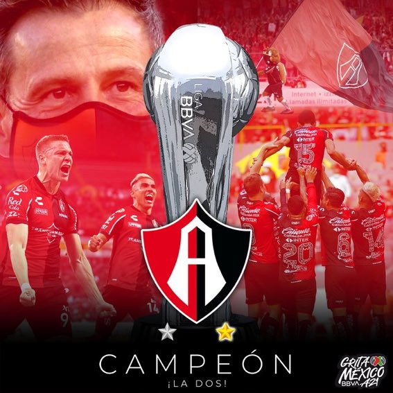 BandaPlayense's tweet photo. ¡Atlas campeón del futbol mexicano!
70 años pasaron. Merecido por el club y la afición. Disfruten este momento histórico.
#AtlasCampeon https://t.co/jPyHrzjrTO
