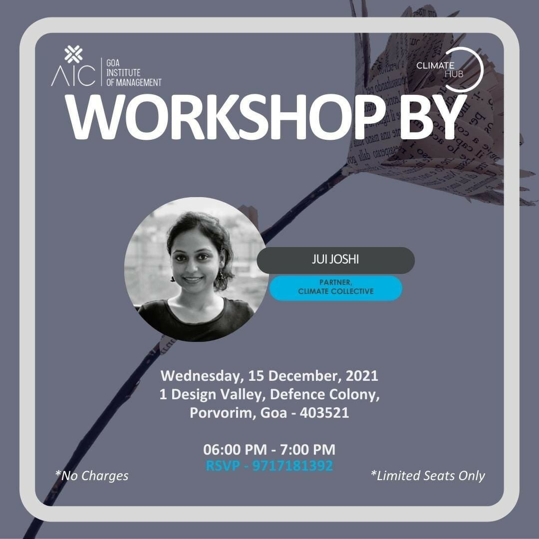 aicgim's tweet photo. Join us at Hub-CE @ Goa for a #workshop on #Upcycling Businesses by Jui Joshi,Partner, @CCollectiveNet.

With Hub-CE @ Goa, we @aicgim are committed to promote &amp; support  #Startups in Climate and Environment Sector.
#AtGoaForIndia #AtGoaForWorld

Register- https://t.co/qJ2mzbkSpT https://t.co/KGYaRnepDr
