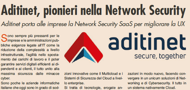 AditinetConsult's tweet photo. Su #IlSole24Ore, #Aditinet è tra le realtà eccellenti per la #DigitalTransformation per i progetti di #NetworkSecurity che realizziamo per le organizzazioni italiane e all'estero. Articolo integrale qui: https://t.co/20FiSNGKor https://t.co/bTpEd94iaO