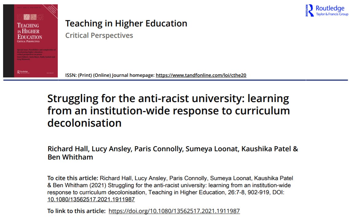 Teaching in Higher Education (TiHE) tweet media