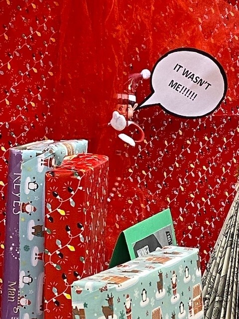 clarelibrary's tweet photo. Smithy the Newmarket-on-Fergus elf was getting up to his tricks in the Library⦠getting everything wrapped up!!
#newmarketlibrary #christmasinthelibrary #feelingfestive #elfantics #LibrariesIreland https://t.co/jikXXf8ek9