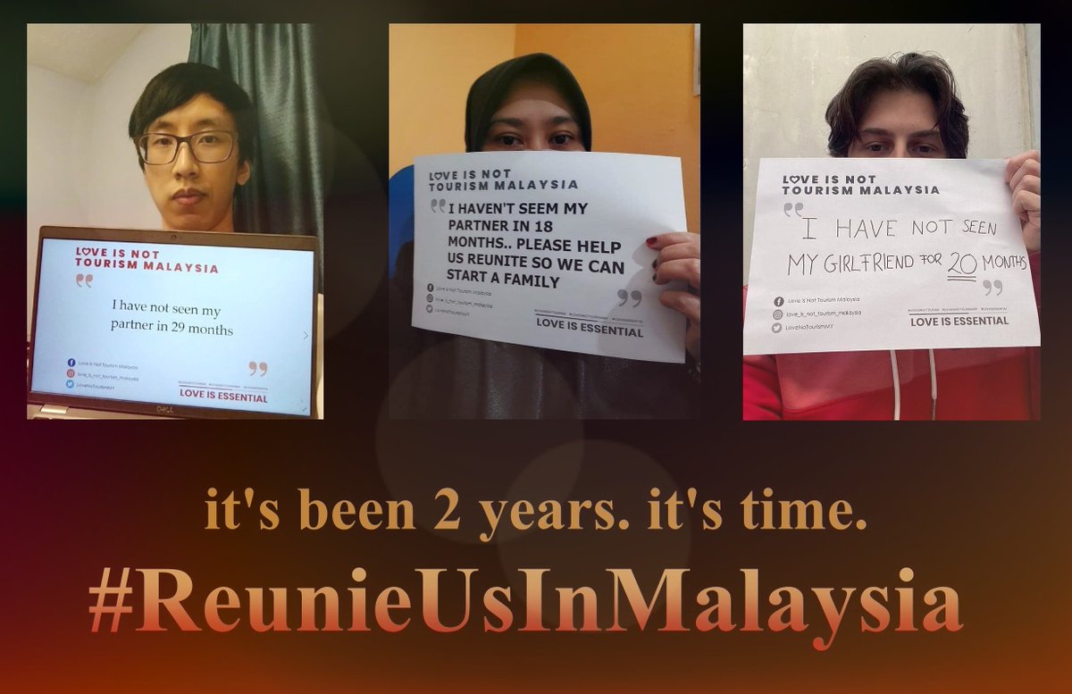 minoushka222's tweet photo. @dhzhamzah @Dzaimee @RinaMohdHarun @imi_wpkl  stop ignoring us! all we want is to be with our loved ones in M'sia. we r vaxxed, will quarantine, follow the SOPs. u cannot (and WILL NOT) keep us apart forever! @LoveNoTourismMY #ReuniteUsInMalaysia #loveisnottourism #OpenUpMalaysia https://t.co/0HHT0aUtAG